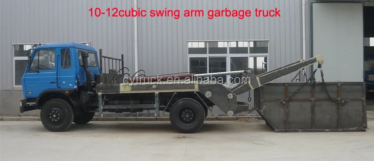 Hot Sales New Dongfeng 12 cubic 4x2 swing arm roll rubbish collection garbage trucks