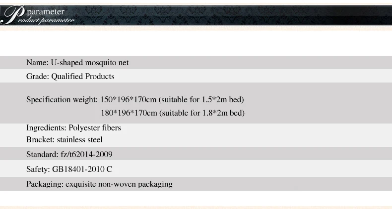 Long lasting durable lace design u shape home indoor family environmental friendly mosquito bed net