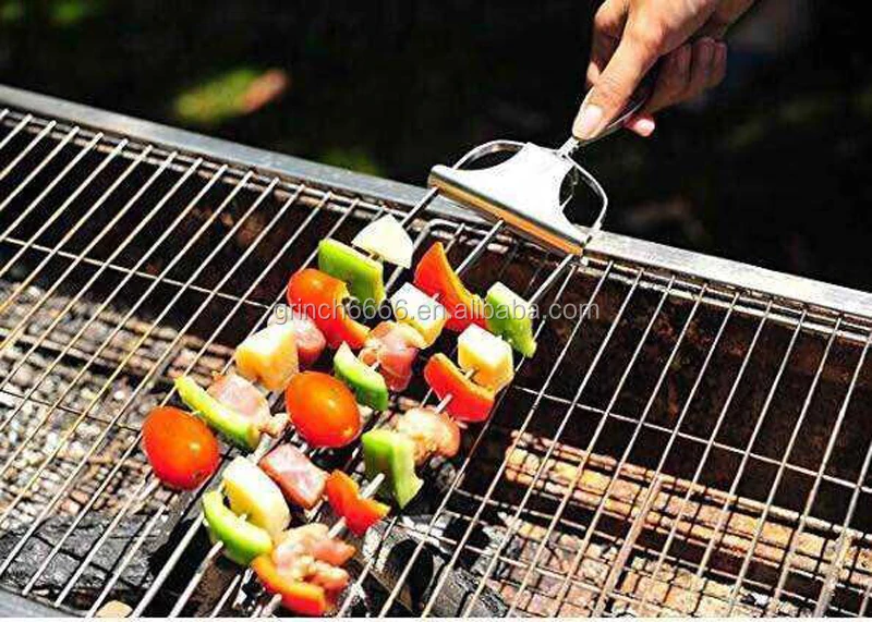 Details about   Metal Grilling Skewers 15" Chrome Plated 4 set campfire safe cooking utensil 