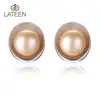Unique Design S925 Jewelry Shell Shape Freshwater Pearl Stud Earrings For Women