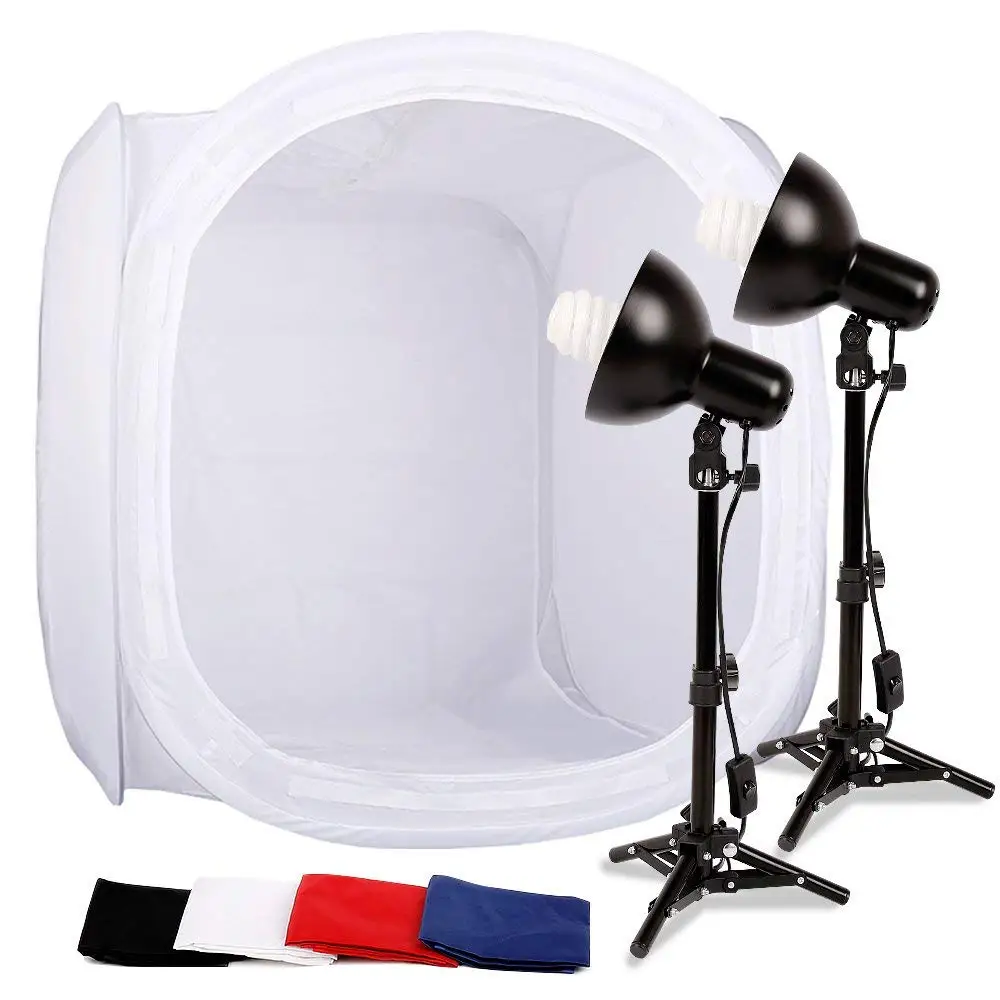 Konseen 50cm Portable Photo Studio Box Photography Table Top Shooting Tent Light Cube with 4 Color Backgrounds