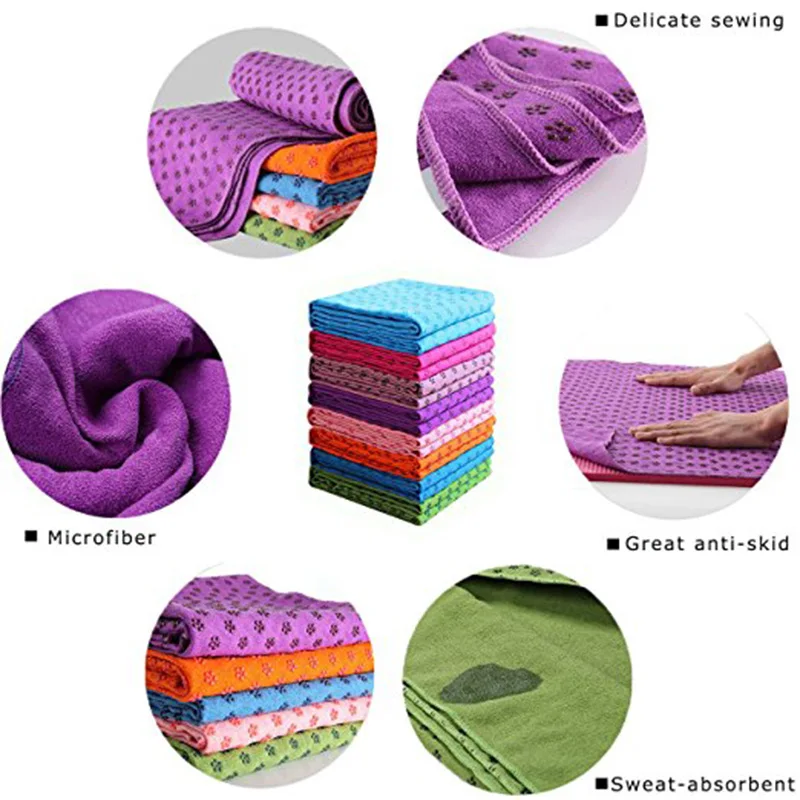 Custom Microfiber Pvc Silicone Dots Hot Yoga Blanket Non Slip Yoga Mat Towel Buy Yoga Towel