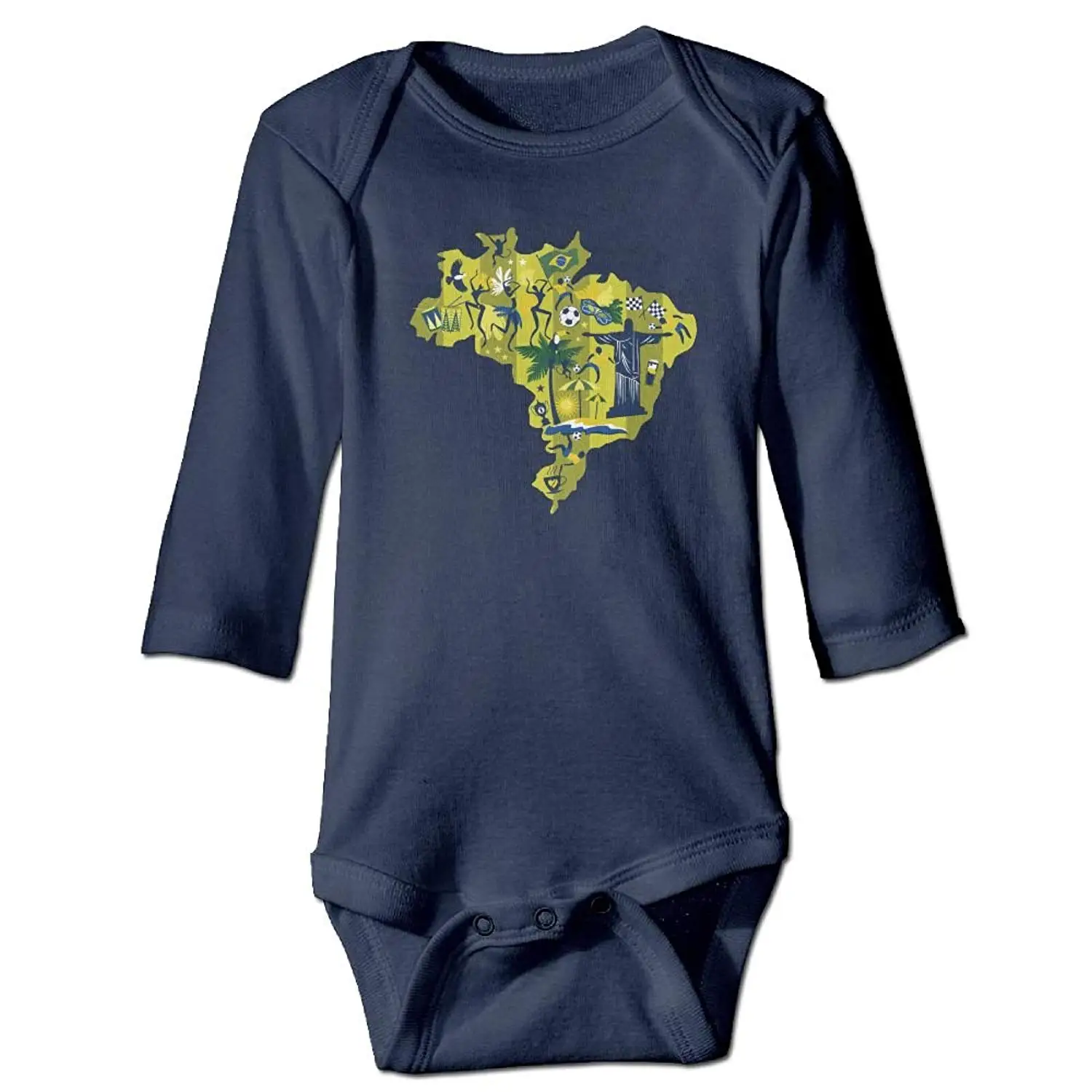 braeccesuit Brazil Flag with Soccer Ball Baby Newborn Crawling Clothes Sleeveless Romper Bodysuit Onesies Jumpsuit White