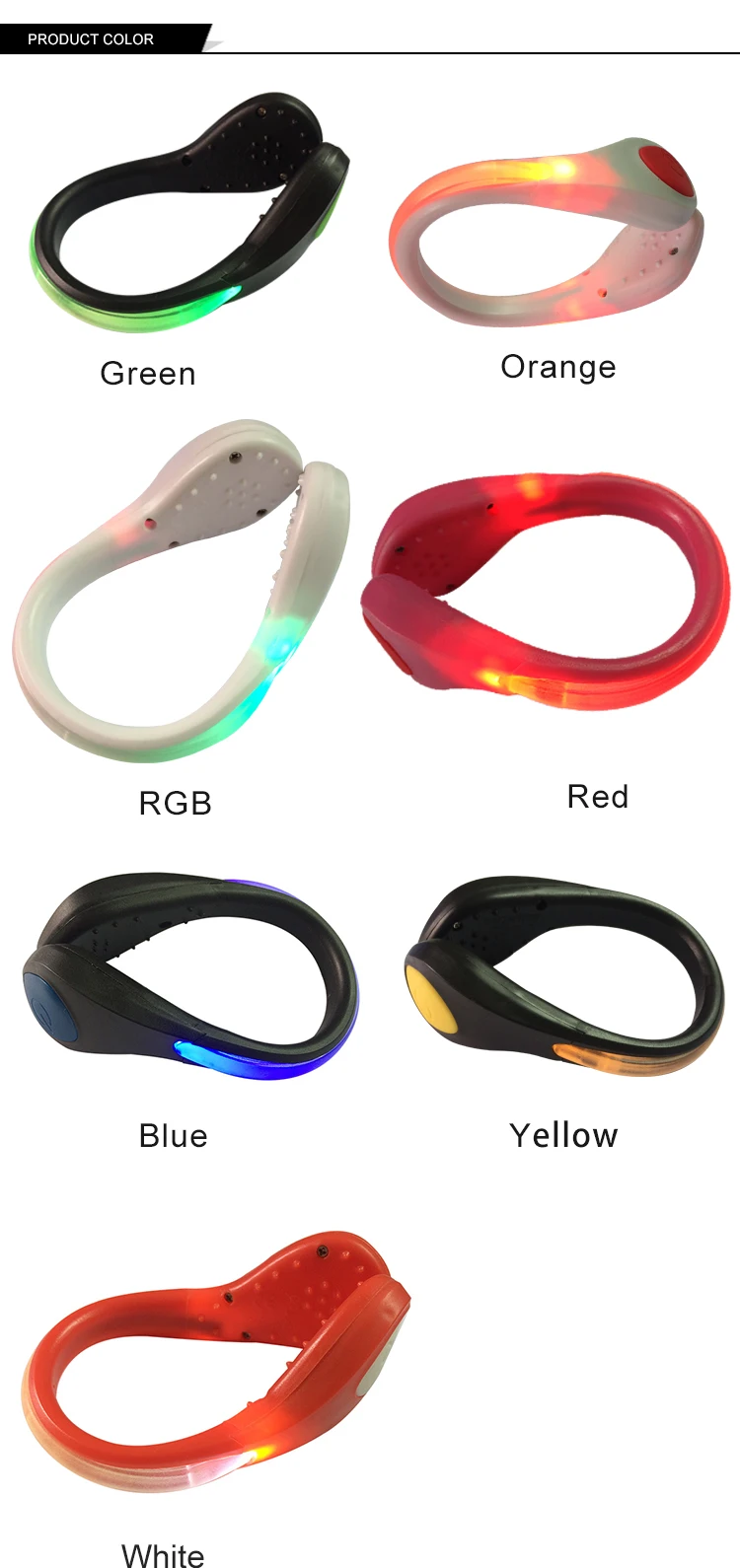 Night Safety Outdoor Sport Led Shoe Clip Light For Running Cycling 2023