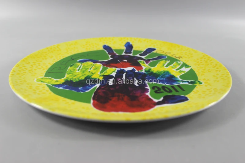 Halloween melamine dinner plate plam print