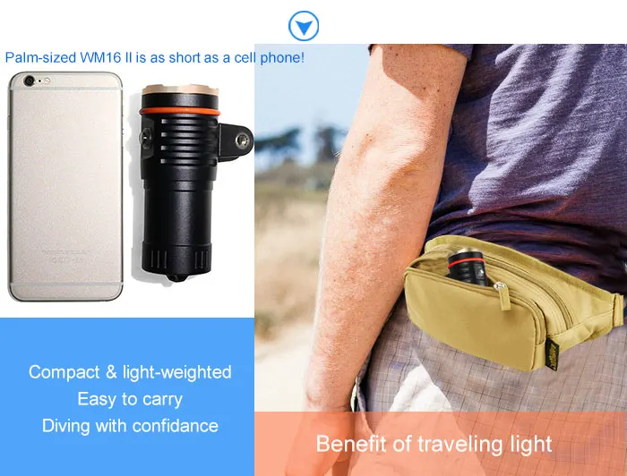 ARCHON WM16 II High Quality LED Diving Light 3500 Lumens Diving Video Light