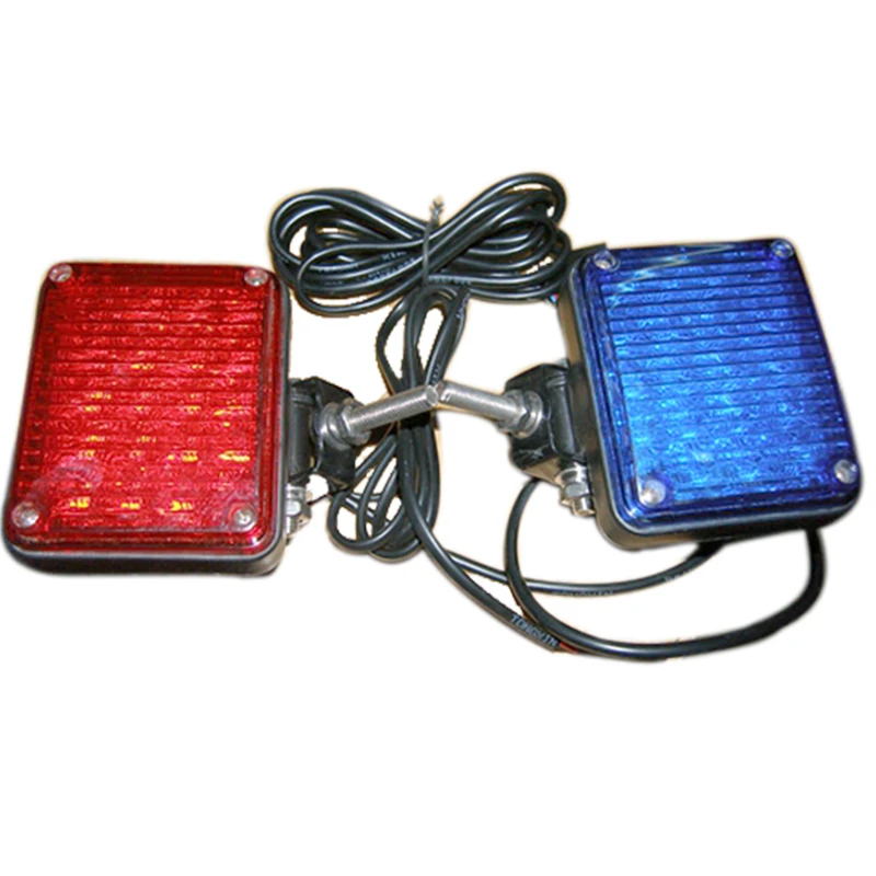 Blue And Red Square Led Strobe Emergency Head Lights For Motorcycle