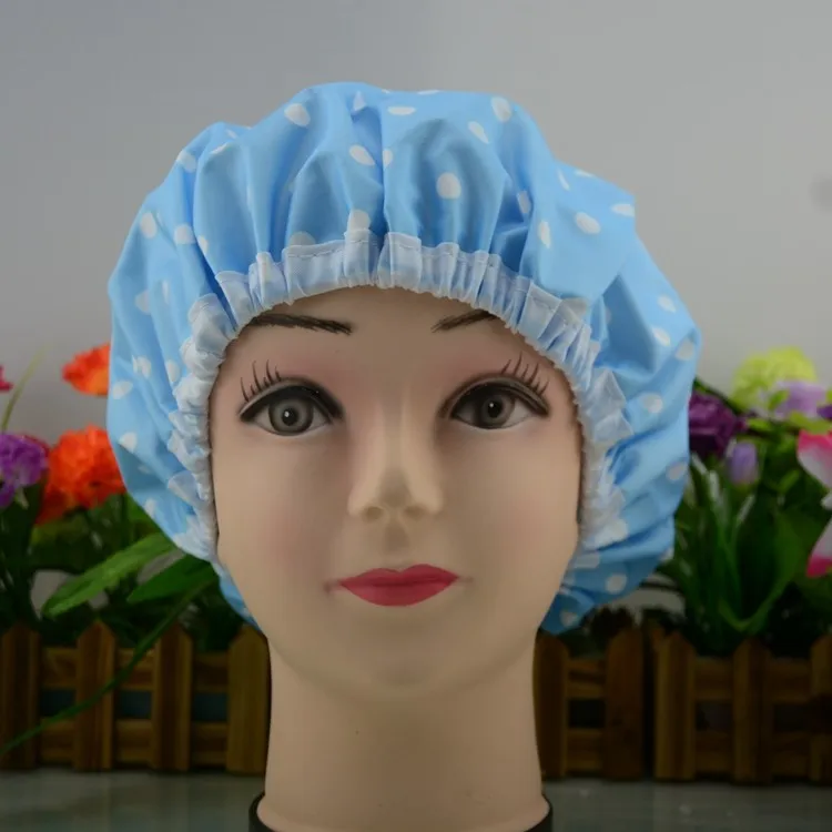 Double Layers Shower Caps For Supermarket Household Waterproof Bath