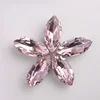 YALI Pink Navette Glass Crystal Sew On Stone Rhinestone Claw Setting Crystals For Dress Decoration
