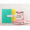 Fancy Metal Binder Fresh Printed Cute PU Loose Leaf Leather Journal Diary Notebook