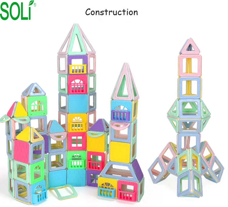 Custom 163pcs classic magnetic building blocks creative construction  building blocks toys for children
