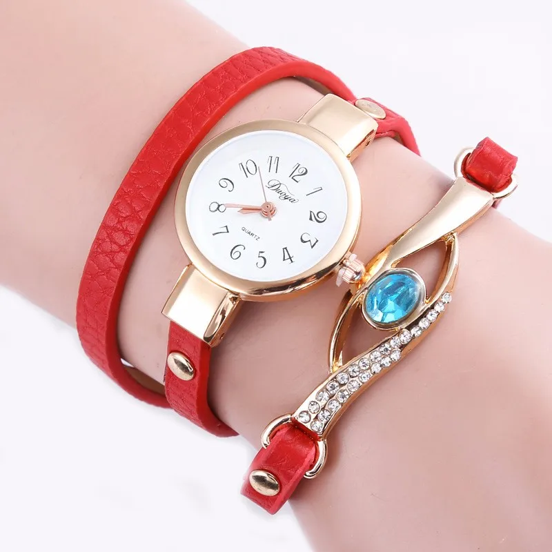 Duoya Marca De Lujo Reloj Mujeres Oro Ojos Moda Cristal Duoya Marca De Lujo Reloj Mujeres Oro Ojos Moda Cristal