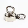 Neodymium Fishing Magnet (Double-Sided Magnetic) Round Neodymium strong Magnet with Eyebolt Combined 600 LBS Pulling Force