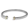 Miss Jewelry 4mm bangles Classics Lady Bracelet with White 18K Gold