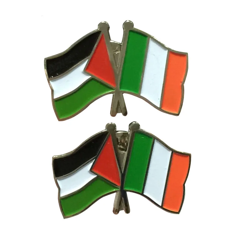 Palestine Ireland Crossed Flag Enamel Pin Custom Metal Soft Enamel ...