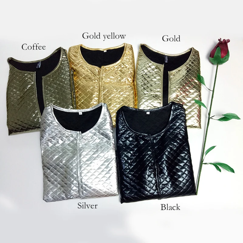 New Fashion Women J Lozenge Gold Sequins Short Jackets Three Quaters Sleeves Outwear Coats Female Casual Jackets Plus Size (1)