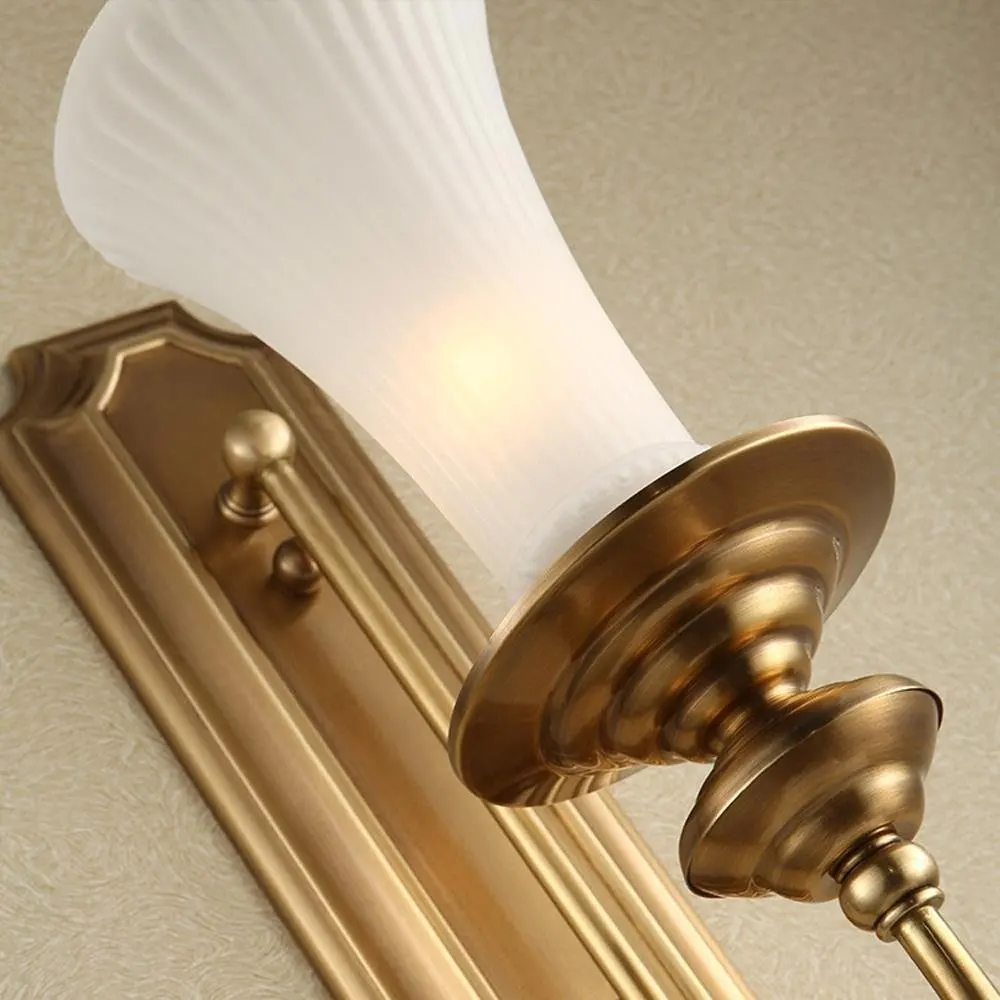 UZI-Northern European-style bedroom full-brass lamp, bedside lamp, creative stairs living room wall lamps, vintage, American-style garden wall lamp