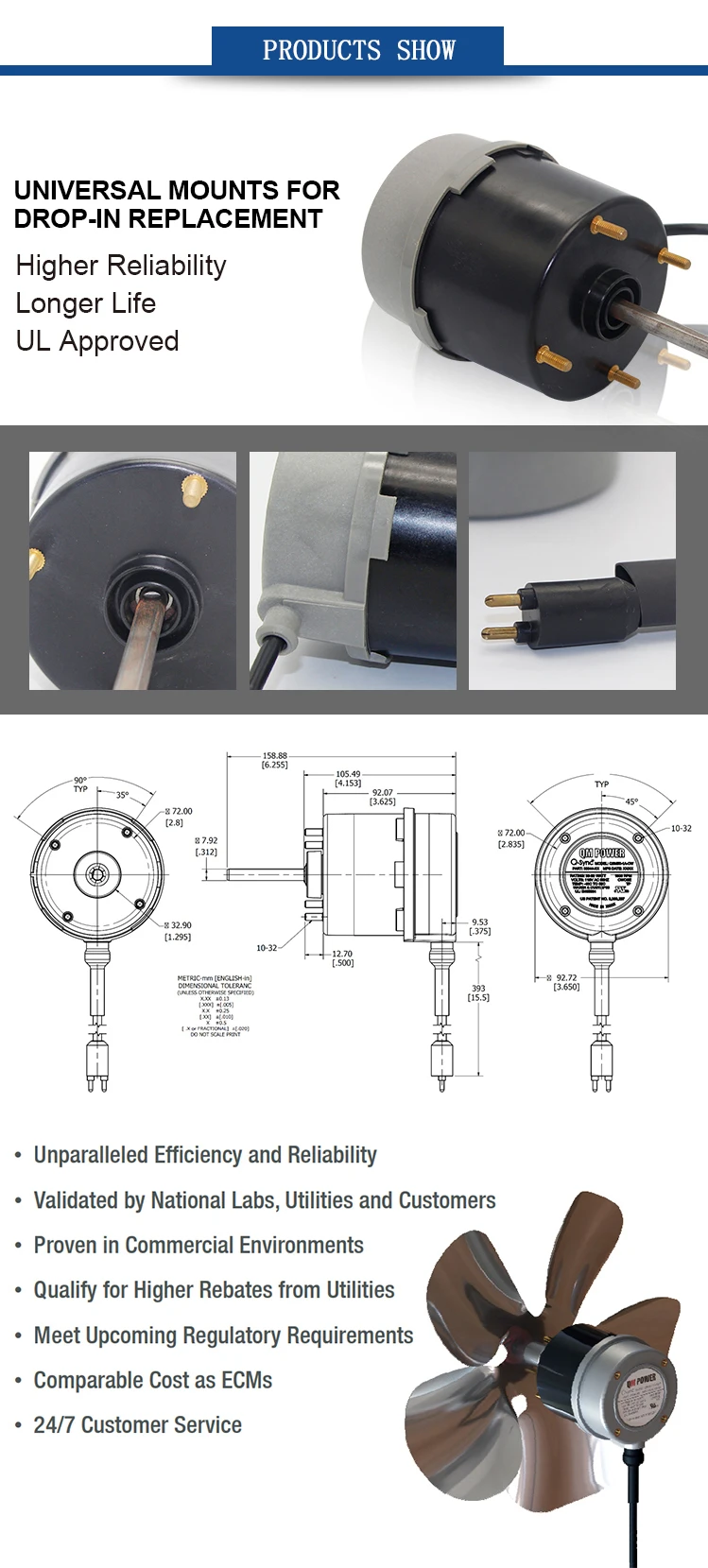 Brushless Fan, 115v, 38-50W - detail 16