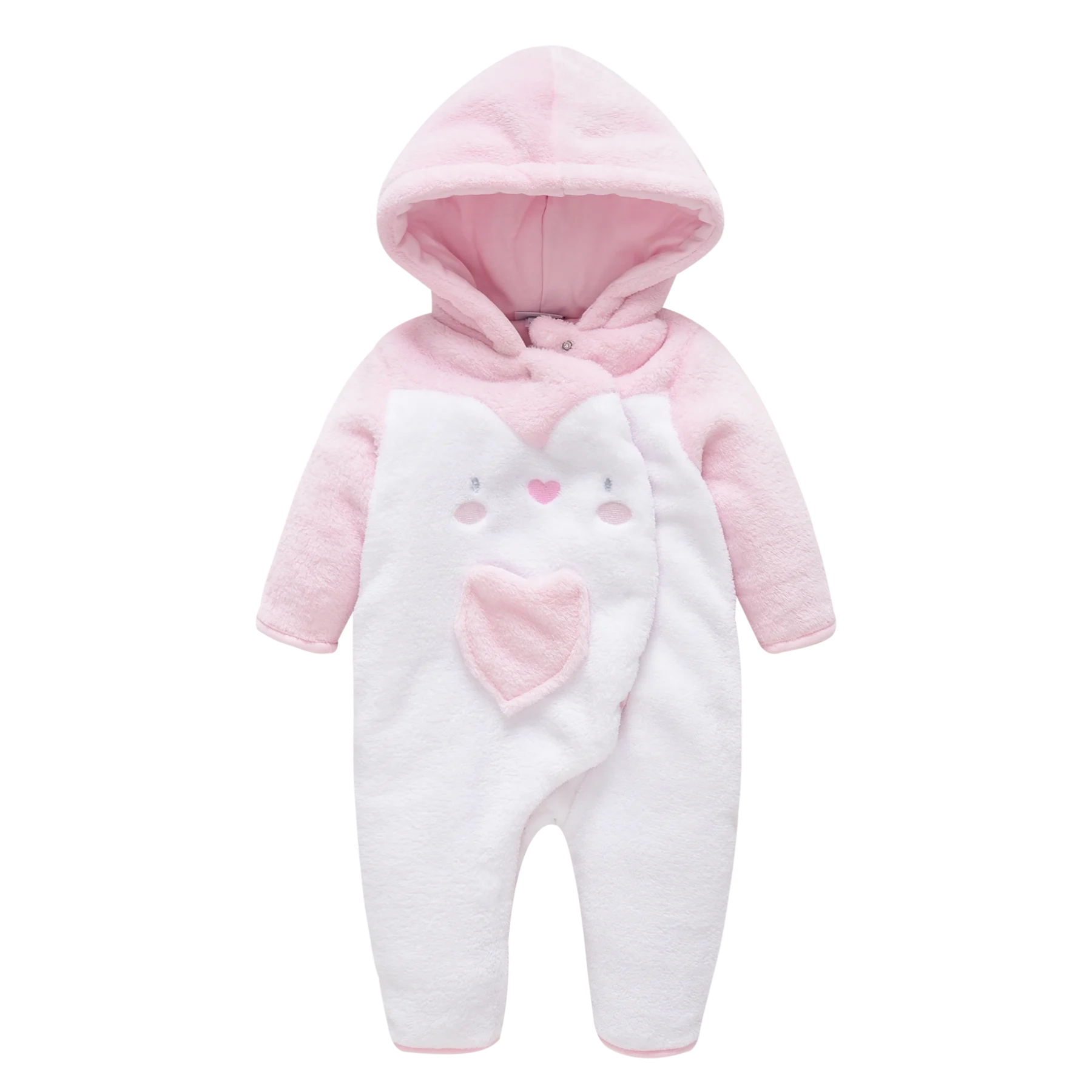 0-12 Months kavkas Baby Girl Pink Snowsuit Winter Jumpsuit Coat Hooded Romper Outwear