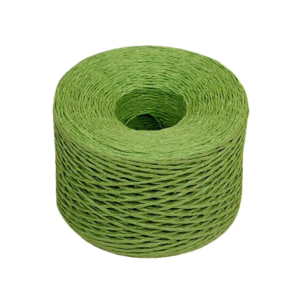 Raffia Stripes Paper Bag String Twisted Paper Craft Strings Cord Rope In Green for DIY Making String Paper 2mm 200cm