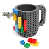 Desk Ornament 12oz 350 ml Build-On Brick Mug Coffee Cup Water Bottle Puzzle Toy Mug