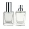 1oz 30ml clear Square glass perfume bottle with crimp spray top wholesales