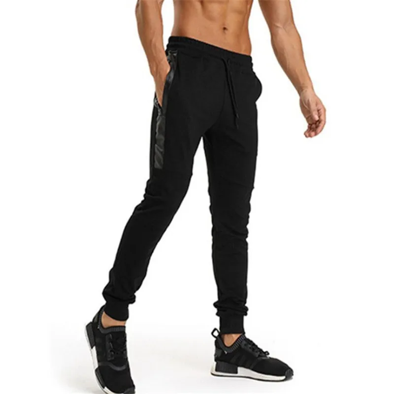 18 Newest Simple Men's Slim Pants Elastic Side Pocket Fashion Black ...