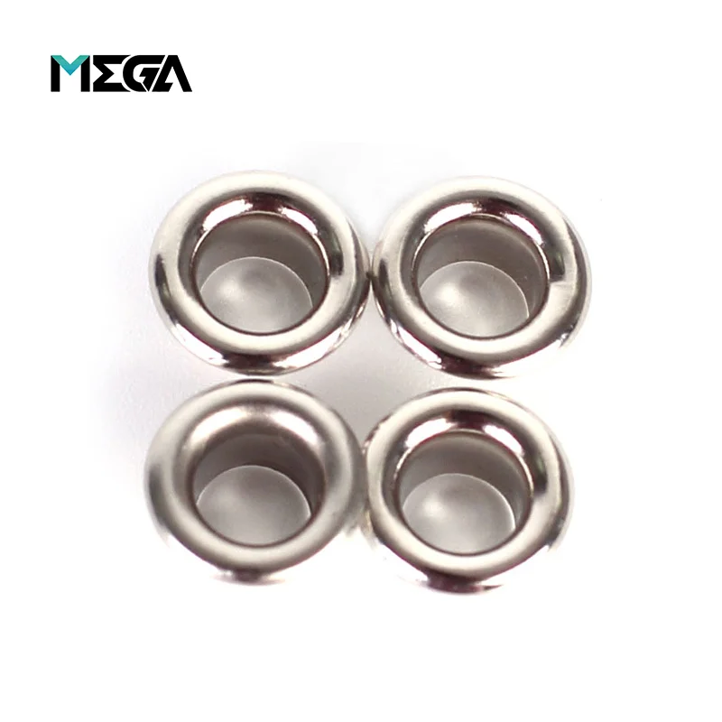 High quality bag accessories oval round shoe eyelet grommet stainless steel custom metal brass curtain eyelet ring for garments