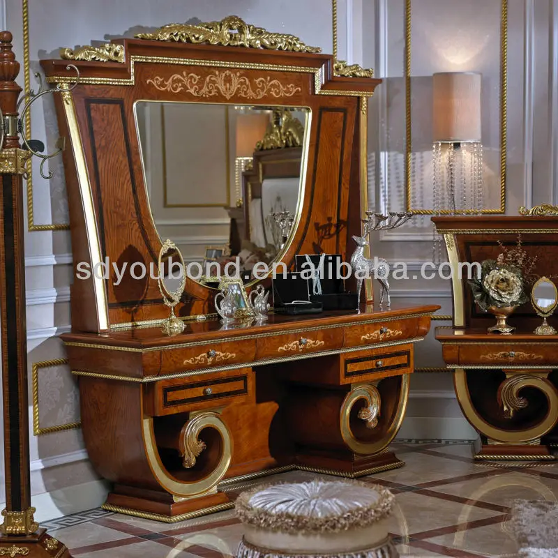 0038 Europe Classical Bedroom Furniture Dresser And Mirror Antique