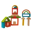 Magplayer 22pcs Wooden Building Blocks Rainbow Set for Kids Geometry Sensory Development and Stacking Game ConstructionToy