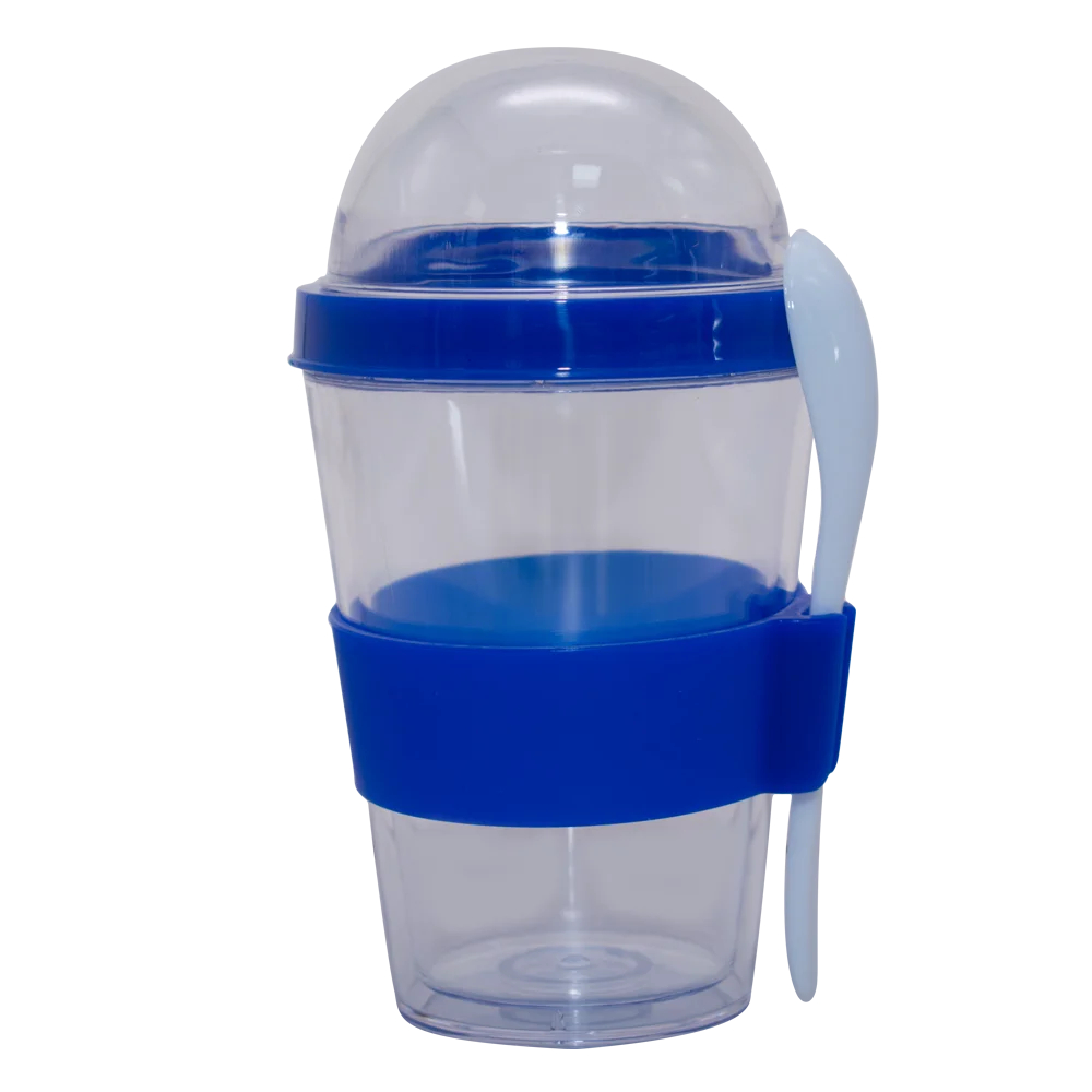 350ml Holder Cereal Plastic Yogurt Cup With Spoon And Silicone For