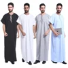 Stock item hot selling dubai arabic mens Kaftan Jilbab arbric men jubba short sleeves daffah thobe