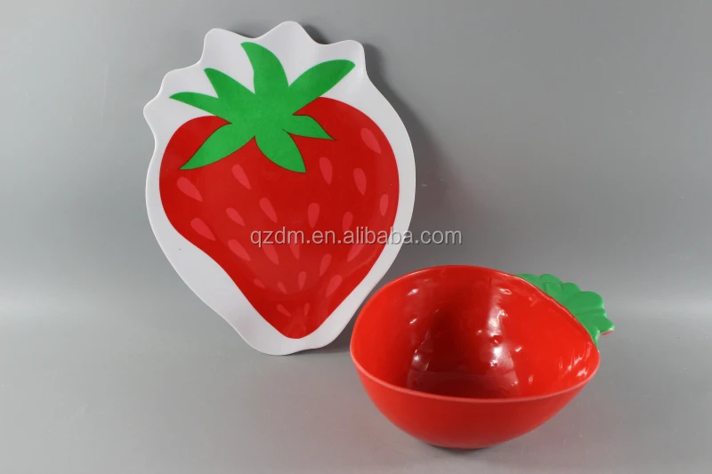 Strawberry Shape Melamine plate and bowl set