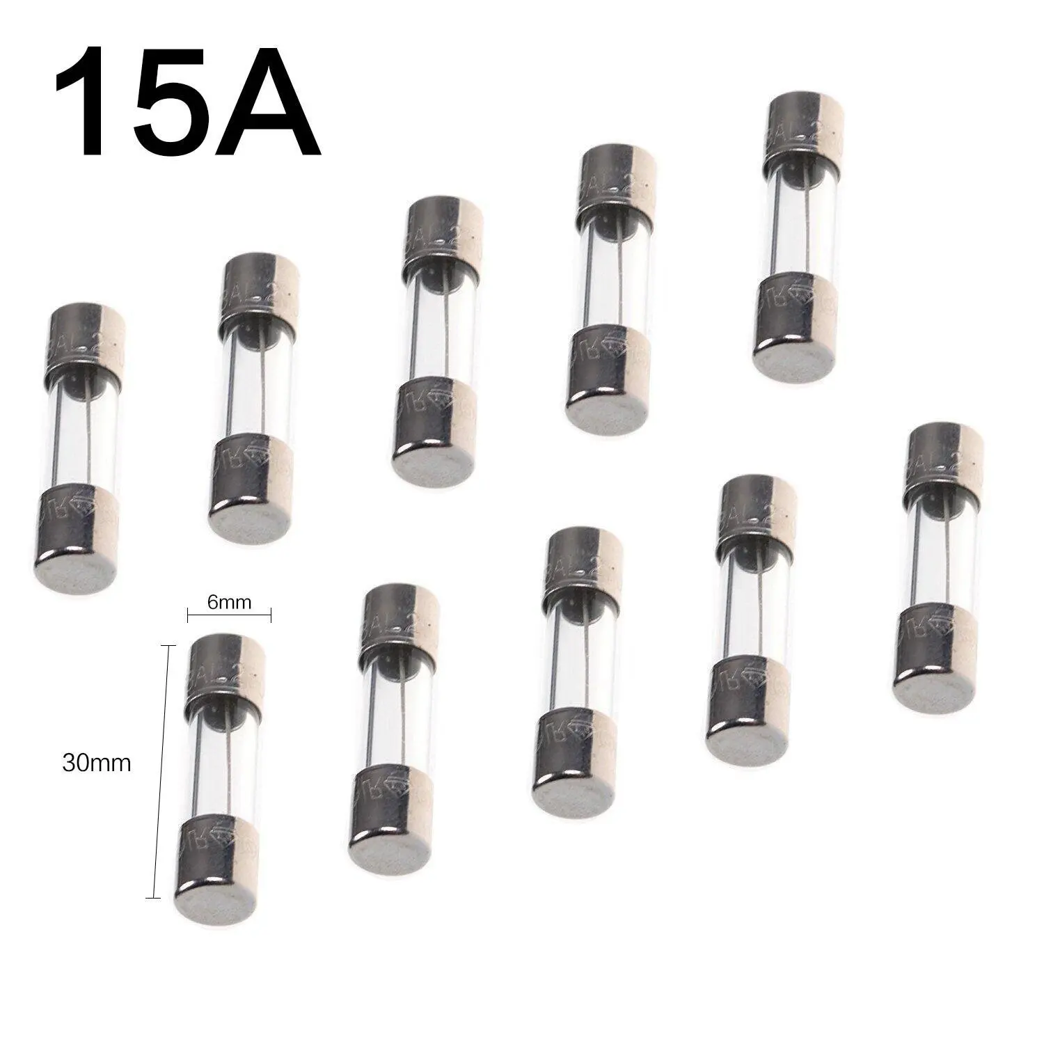 thumbnail image 2 of 5-Pack Bussmann USA 500mA (0.5A) 250V Fast Blow Glass Fuses - 5x20mm Size, GMA0.5A 2 of 9