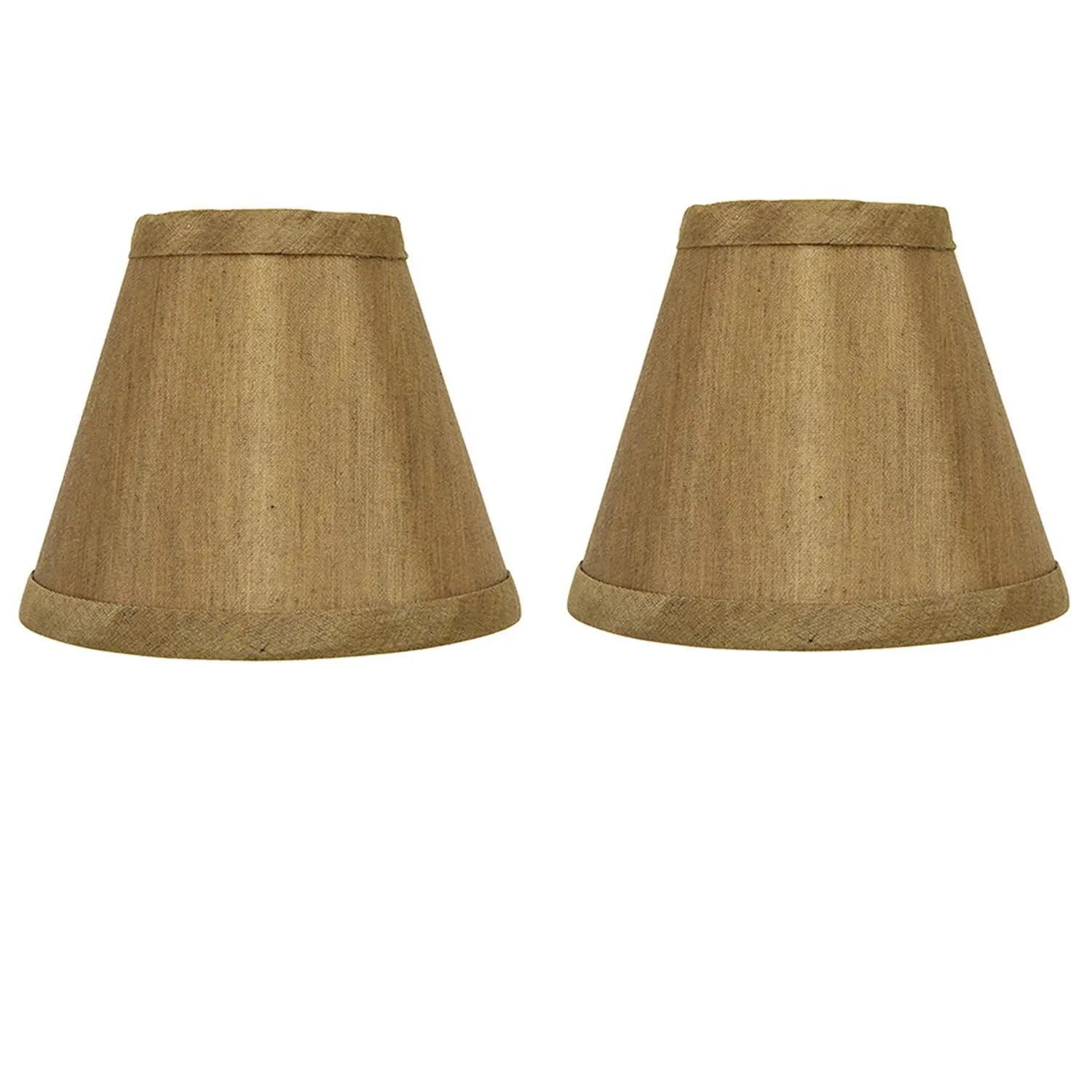 Upgradelights® Set of 2 Bronze Silk Laminated Chandelier Lamp Shade Clip on Empire