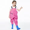 Kids Waterproof Chest Fish Wader with PVC boots for girls and boys