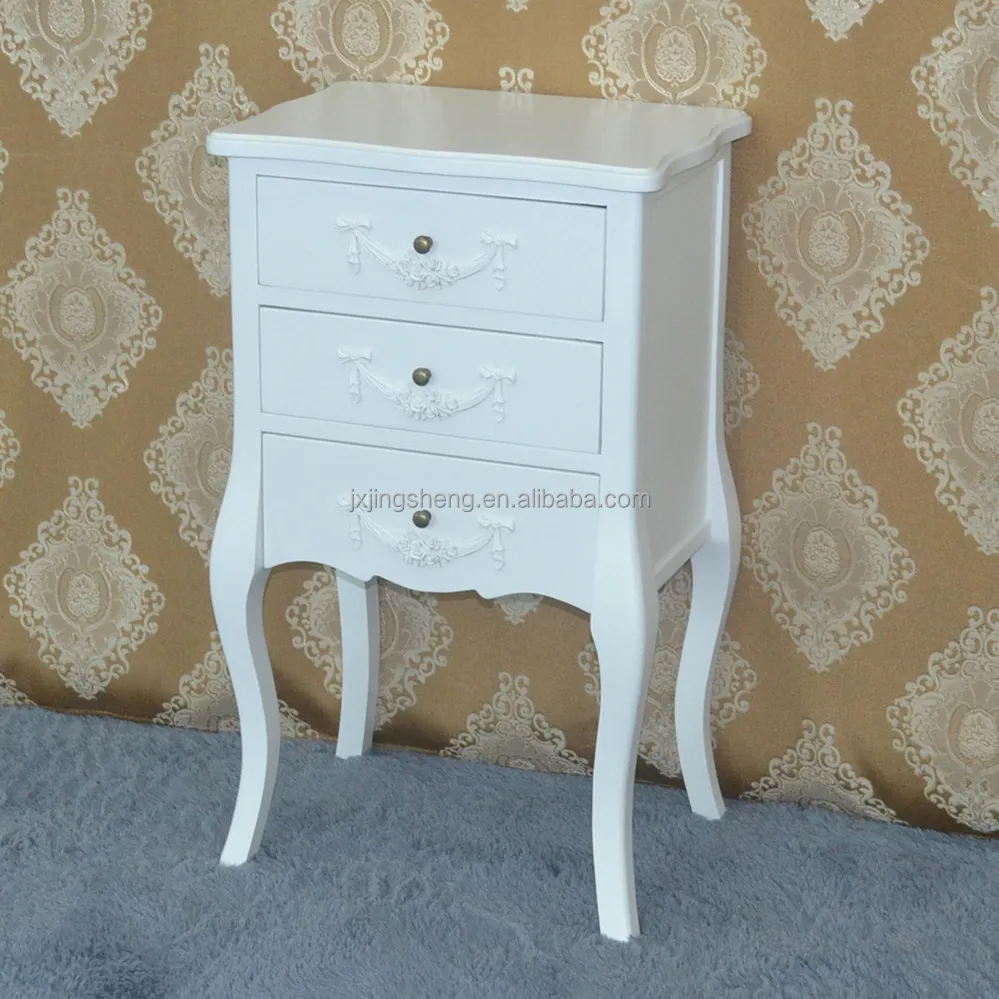 Wooden white bedside table in bedroom furniture buy bedside ... Ontwerp slaapkamers shabby
