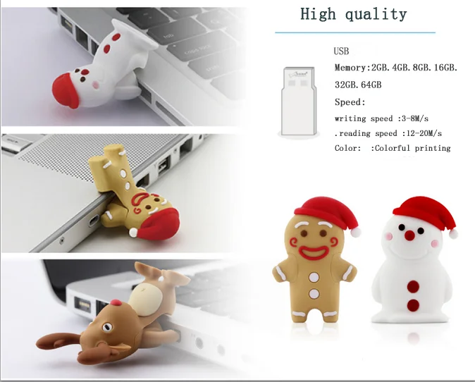 New business ideas Christmas cartoon character USB Memory Drive 8GB usb flash drive - ANKUX.COM