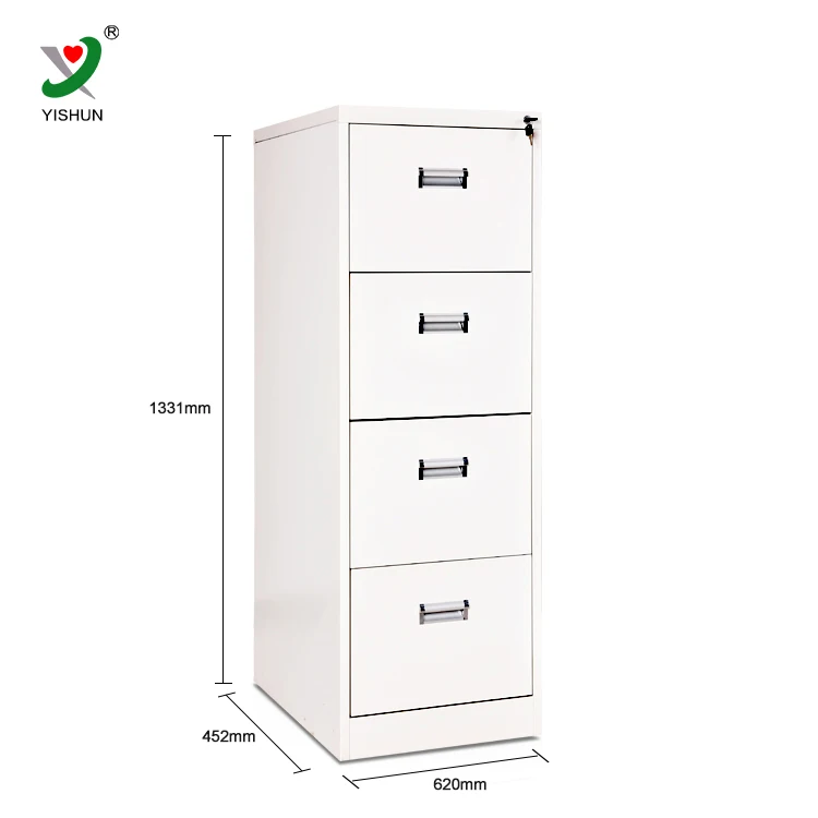 Office Furniture Modern 4 Drawer Steel Filing Cabinet Pulls Metal File