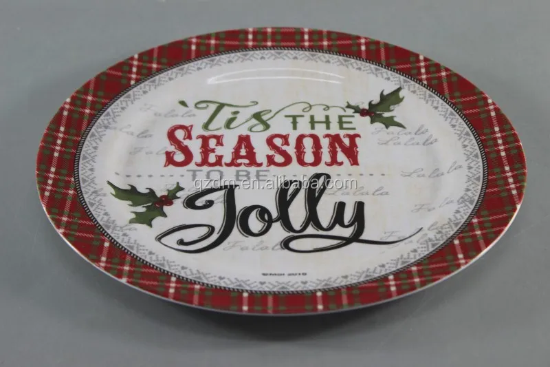 Cheap X'mas Melamine dinner plate Christmas plate