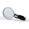 BIJIA 5X75 Plastic Portable Cheap Handheld LED Light Reading Magnifying Glass with 3 Glass Optical Lenses