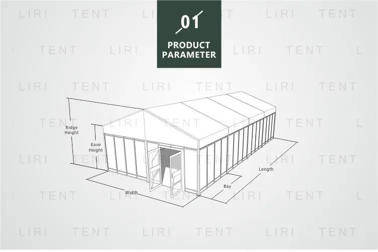 Liri 6x12m Nice Outdoor Party People Tent with Glass Door and Walls