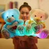 HI CE Good Quality LED Flash Love Heart Stuffed Plush Bear Soft Doll Toy Home Decor Xmas Valentine's Gifts