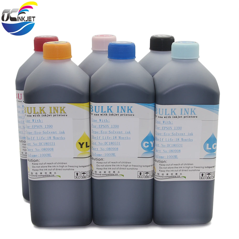 Ocinkjet 1000ml Ecosolvent Ink For Epson 1390 1400 1410 Solvent