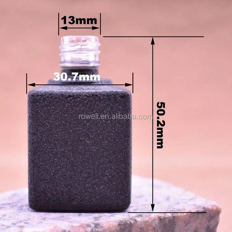15ml Cuboid Shaped Matte Black Uv Gel Square Empty Glass Nail Polish
