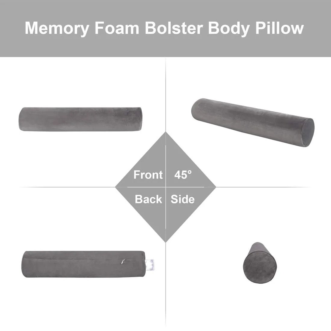 Comfort Lightweight Round Cervical Support Pillow Memory Foam Neck Roll Pillow