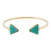 New Fashion Gold Plated Green White Turquoise Geometry Triangle Open Bracelets & Bangle For Women Fine Jewelry Men Pulseras