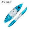 KUER GLIDE 1+1 plastic kayak for 2 person - kid kayak with adult roto molded boats wholesale canoes sit on top kayak for sale