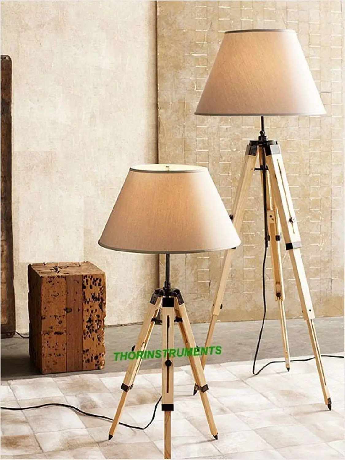 tripod floor and table lamp set