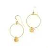 Inspire Jewelry Creative Personalized Gold Tone Asymmetric Round Circle Ring Drop Earrings Double Ring Hoop Dangle name Earrings